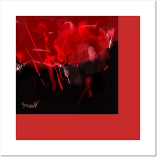 Red abstract Posters and Art